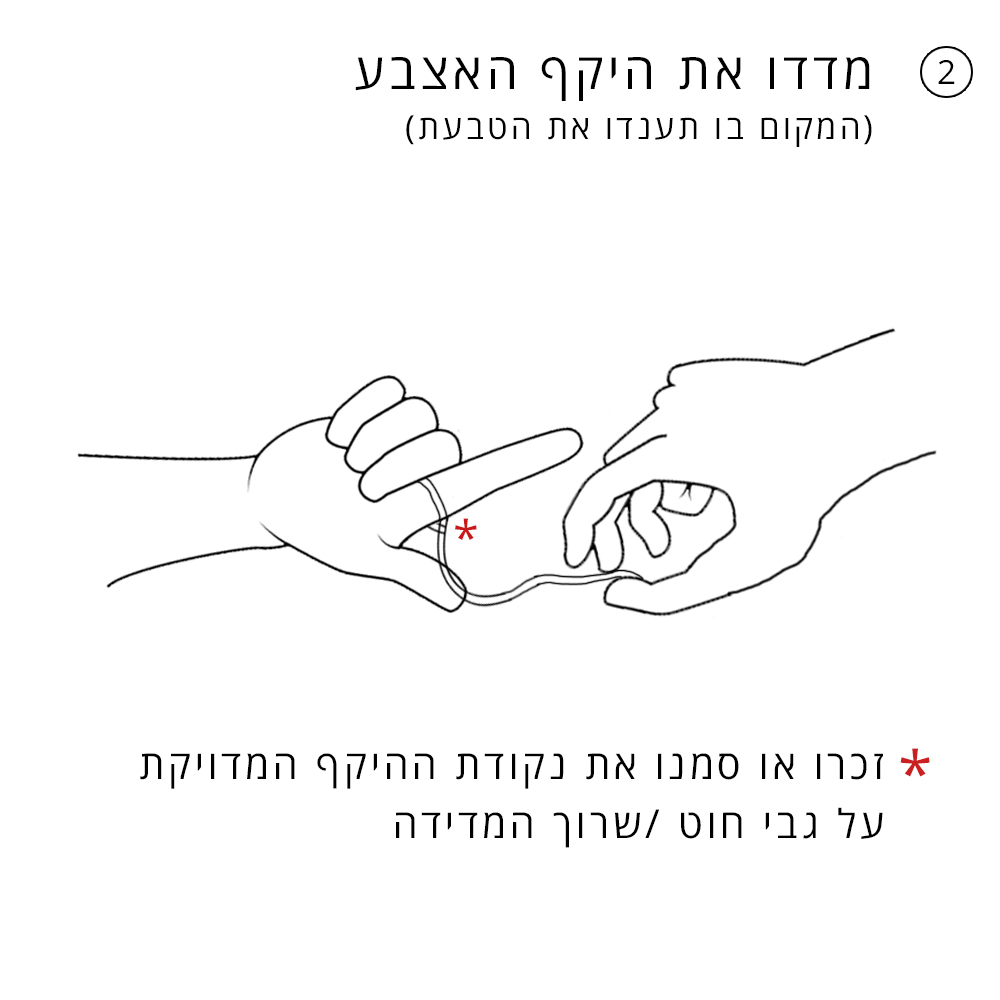 מדריך למדידת מידת טבעות חלק 2, מדוד את היקף האצבע בעזרת חוט